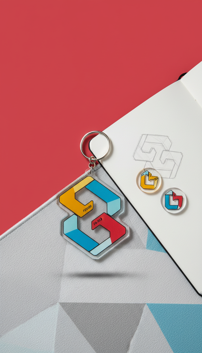 Acrylic keychain with bold print